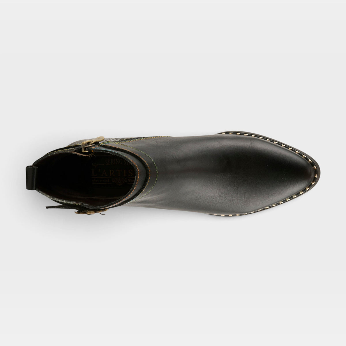 L'Artiste Acree boots in Black, top view