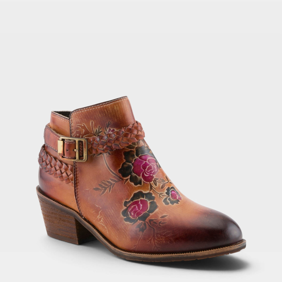 L'Artiste Across boots in Camel Multi, front view