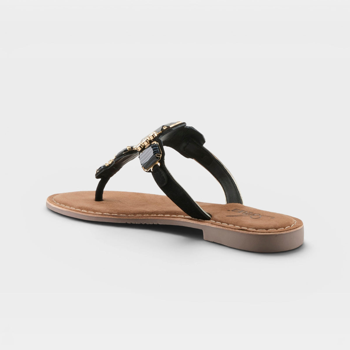 Azura Agates Black Suede Sandal