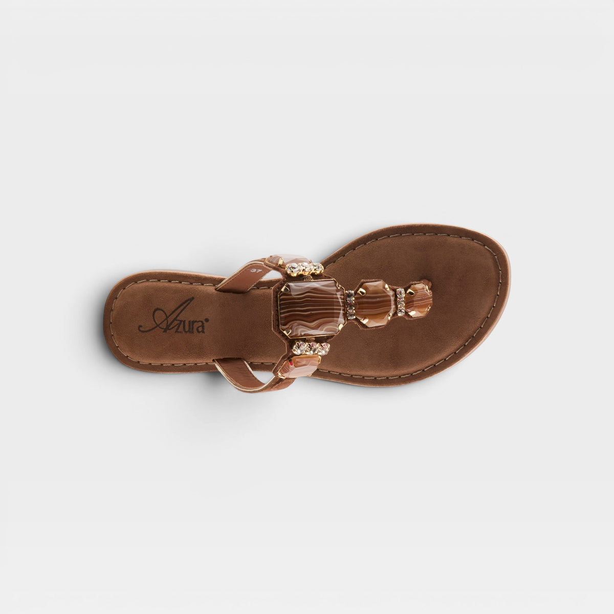 Azura Agates Tan Suede Sandal