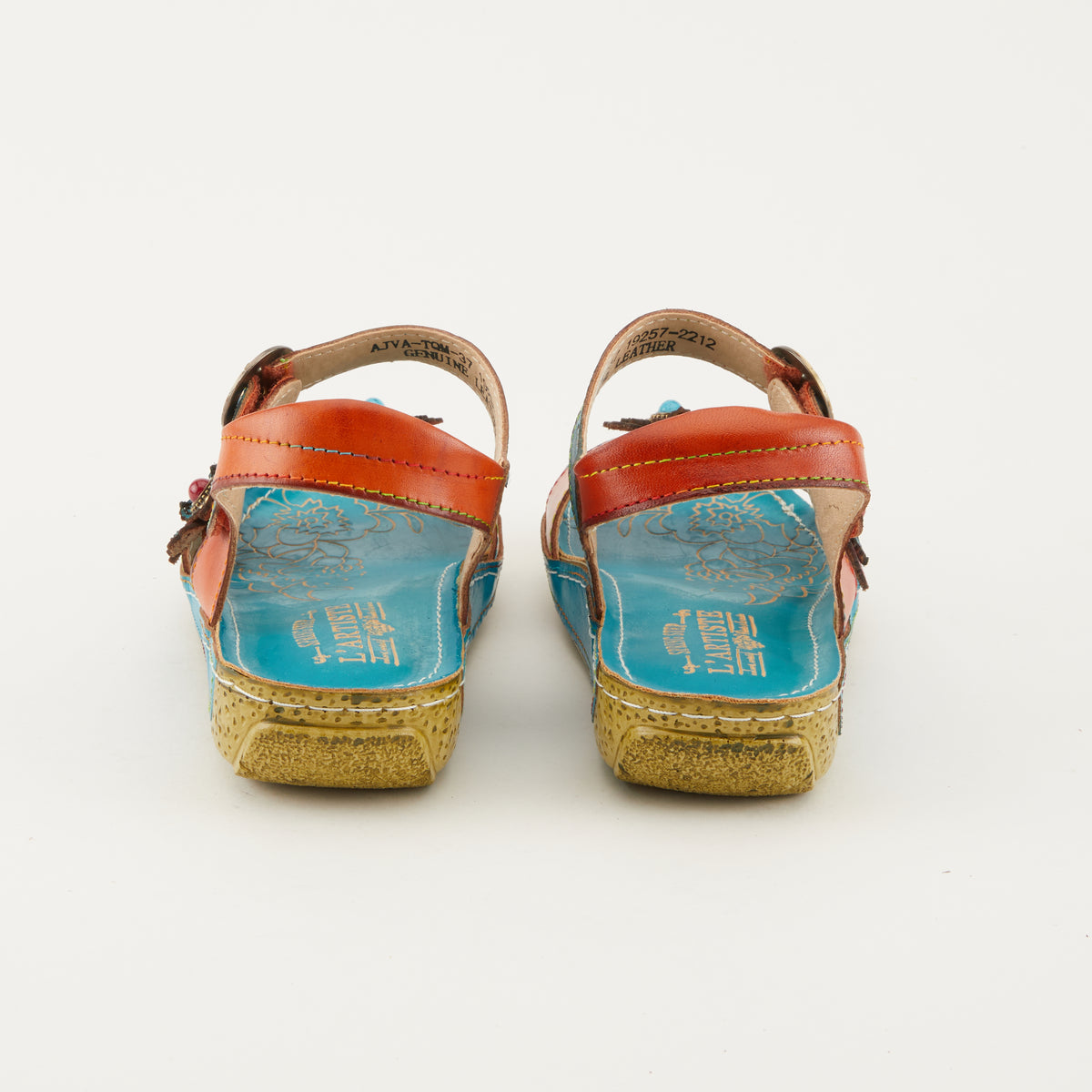 L'Artiste L'ARTISTE AJVA SANDALS sandal in turquoise multi with handcrafted leather design