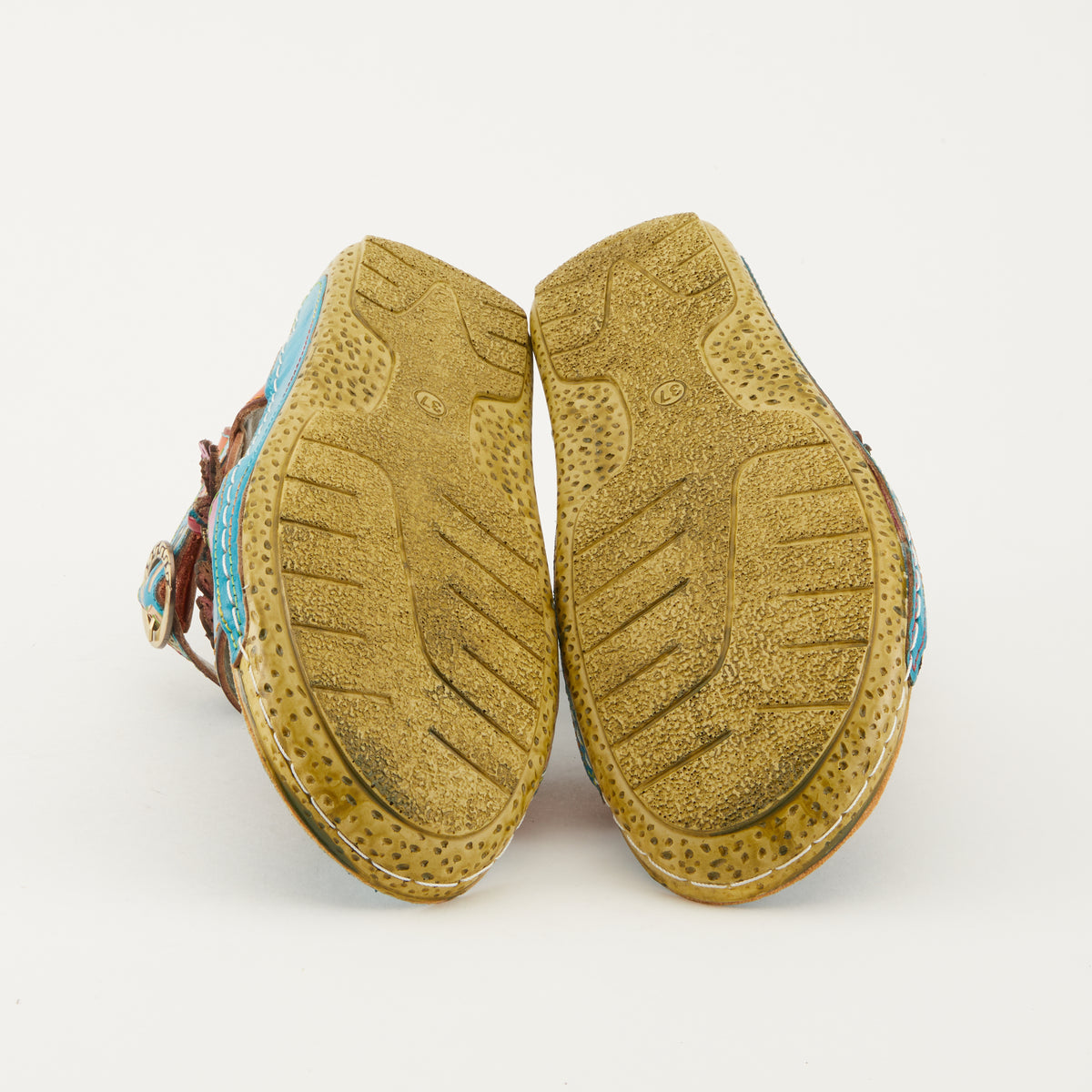 L'Artiste L'ARTISTE AJVA SANDALS sandal in turquoise multi with handcrafted leather design