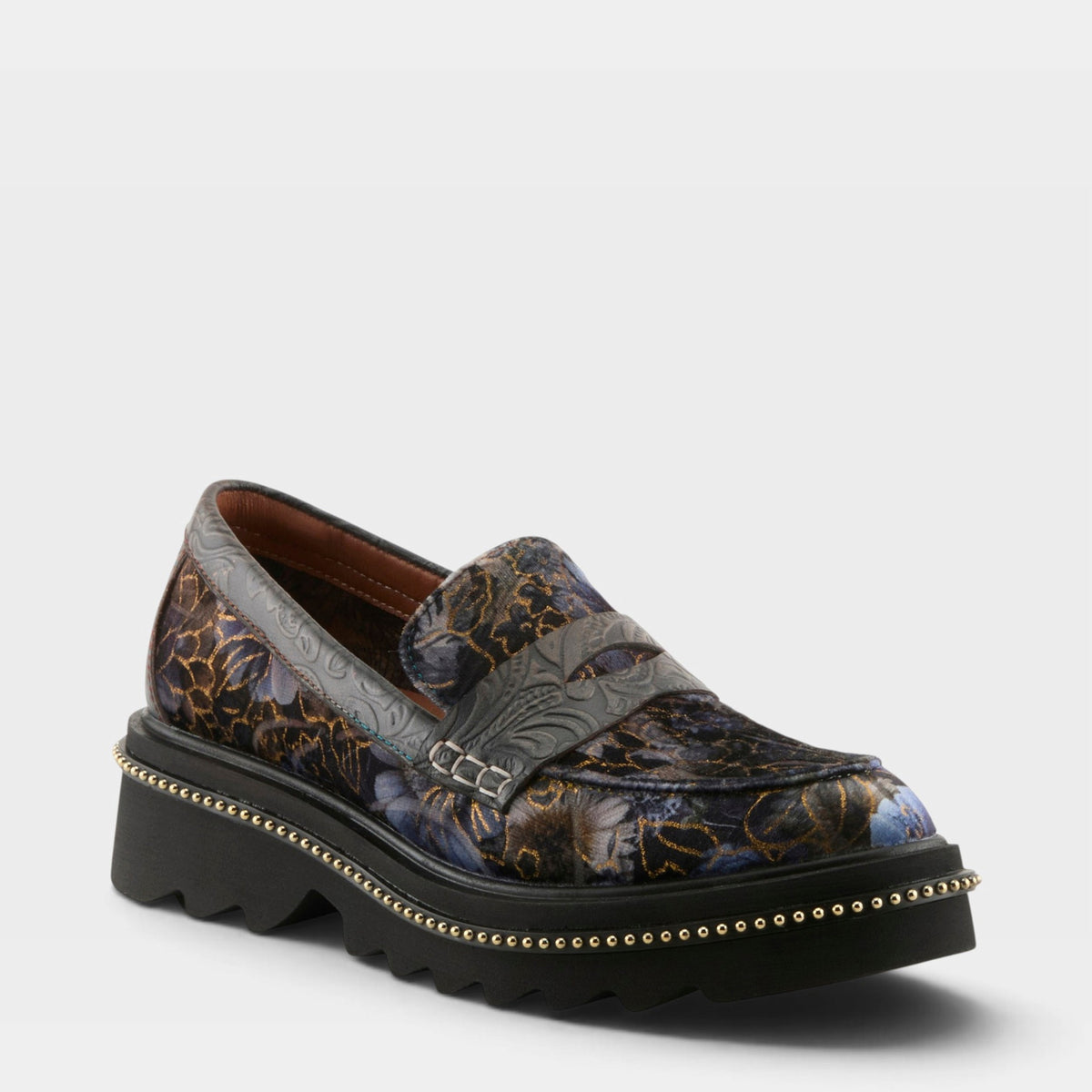 L'Artiste ALTONA-VIVI SHOES in NAVY Multi, front view