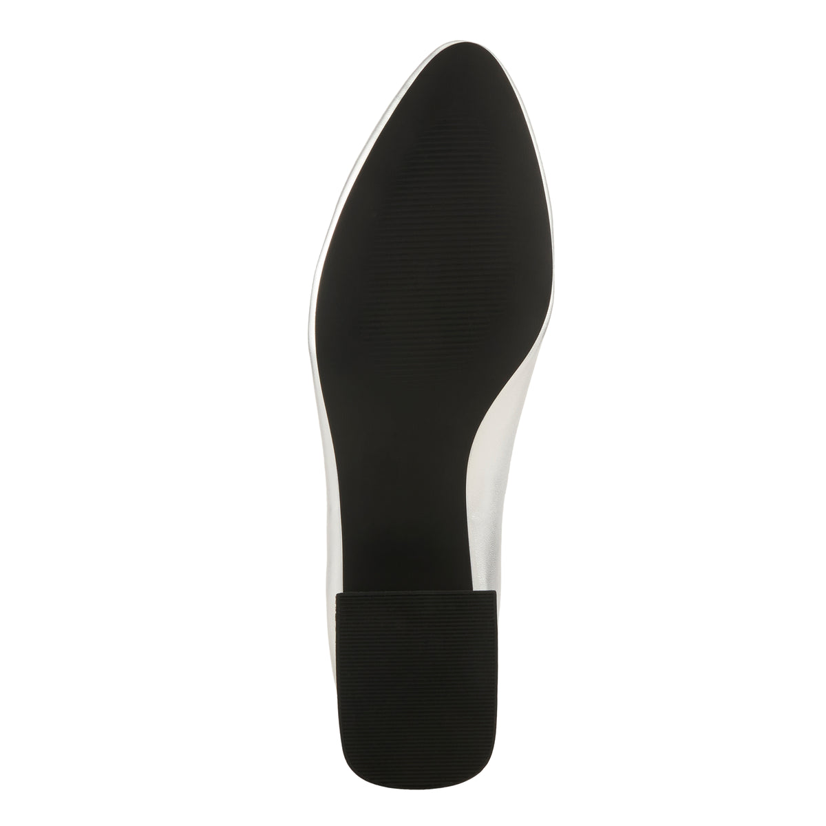 Azura Aluminate women's shoe in silver with leather upper and buckle detail