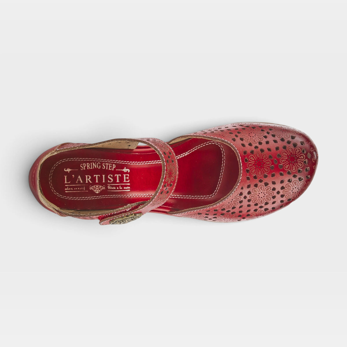 L'Artiste Americana shoes in Red, top view