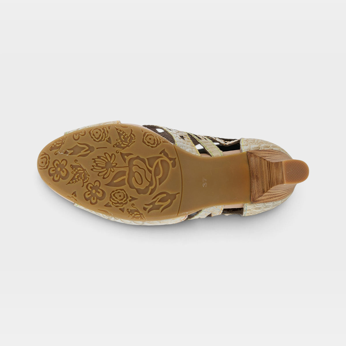 L'Artiste Amora sandals in Beige, outsole view