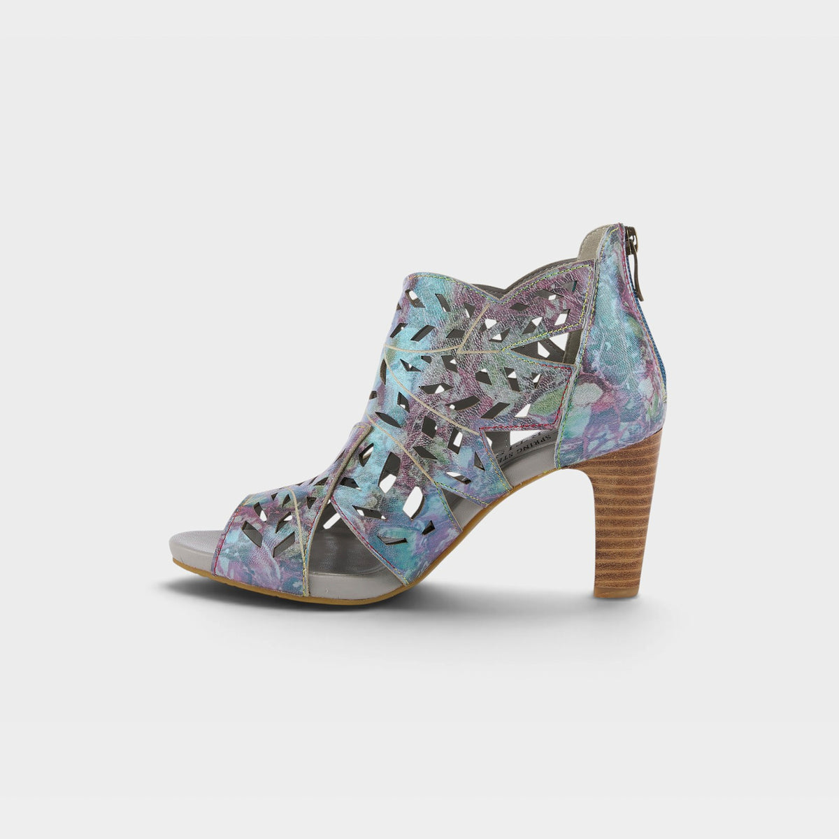 L'Artiste Amora sandals in Blue Multi, side view