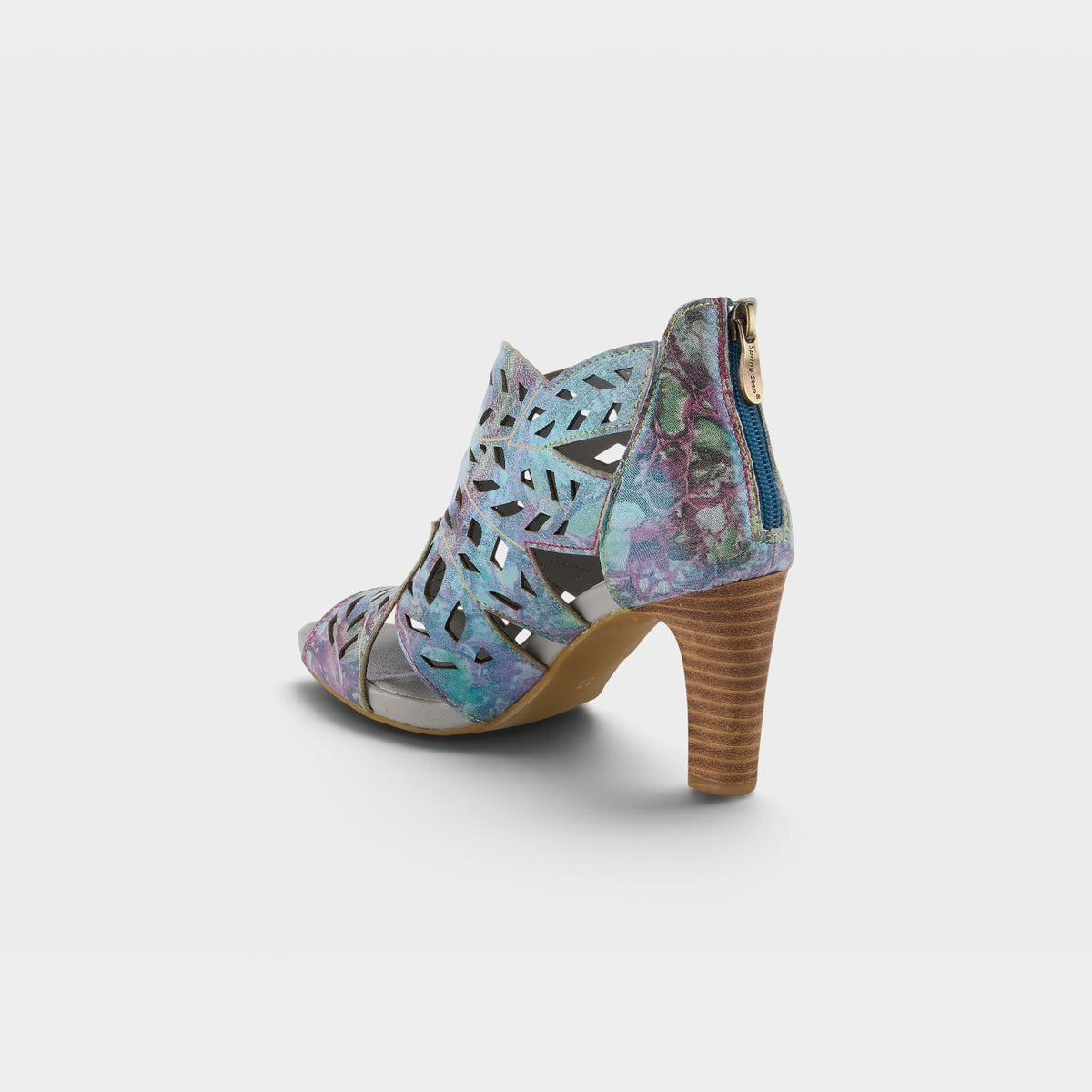 L'Artiste Amora sandals in Blue Multi, alternate angle view