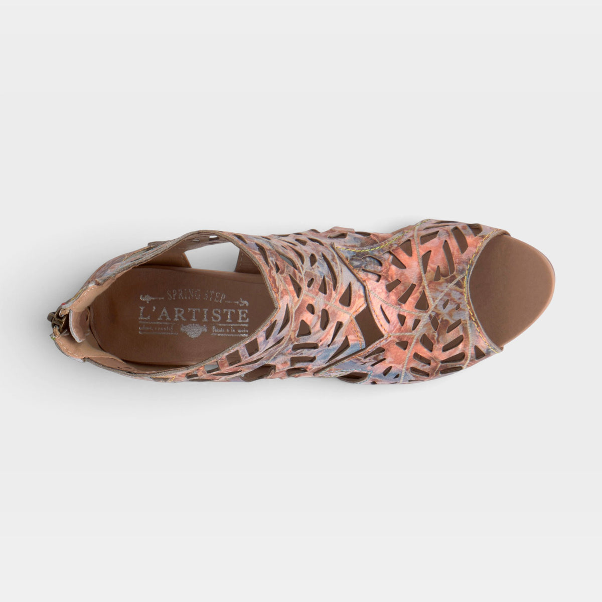 L'Artiste Amora sandals in Bronze Multi, top view