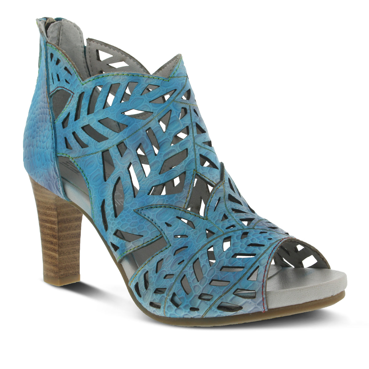 L'Artiste Amora sandals in Turquoise, front view