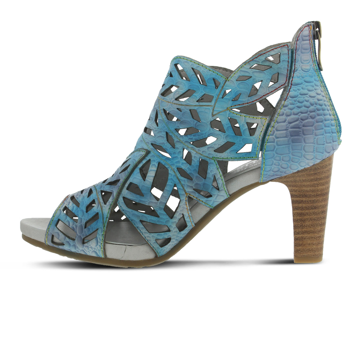 L'Artiste Amora sandals in Turquoise, side view