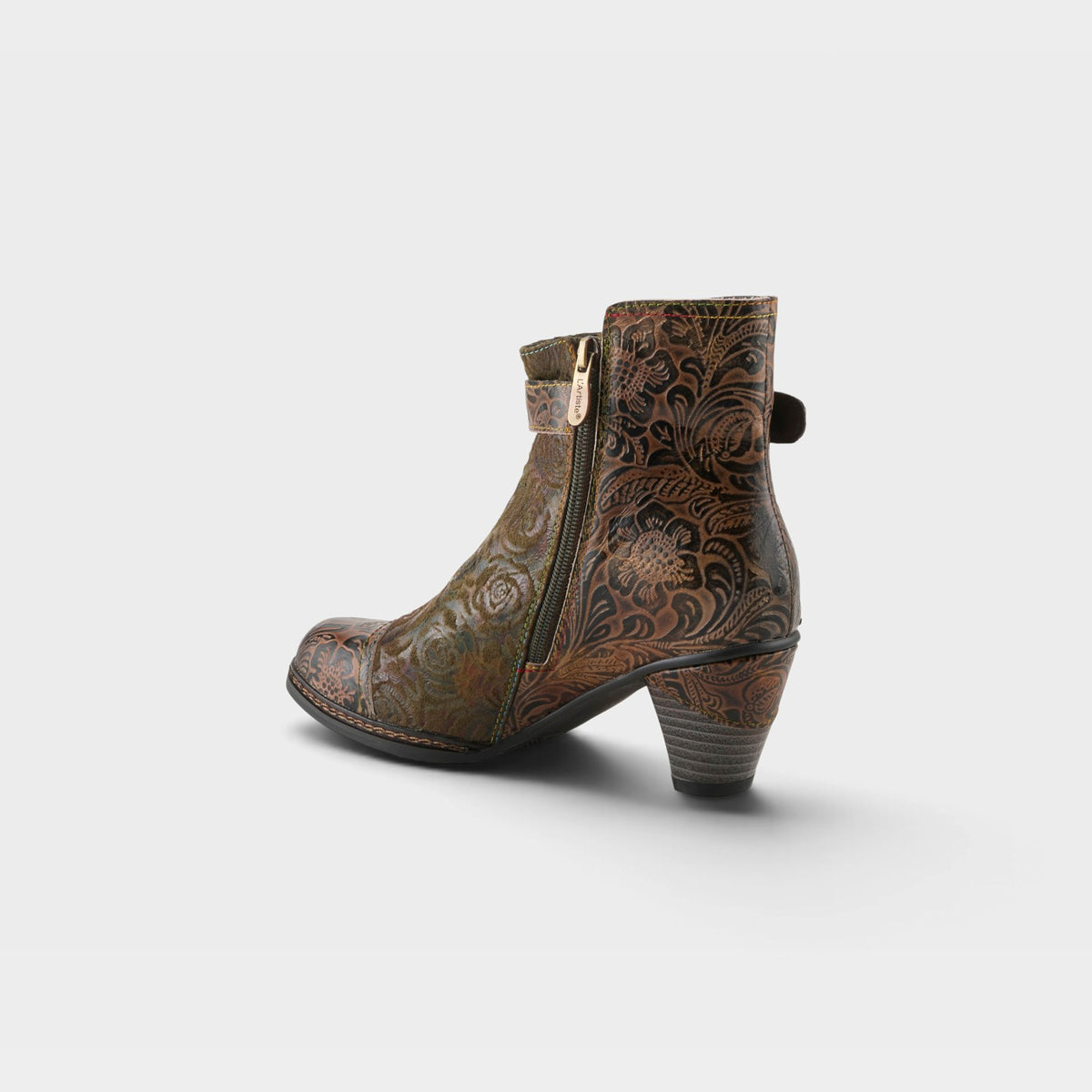 L'Artiste Antilles boots in Olive Green, alternate angle view