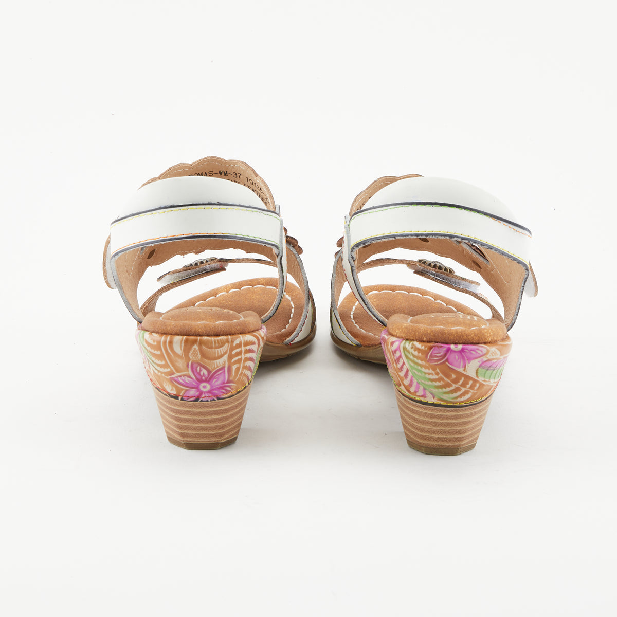 L'Artiste L'ARTISTE AROMAS SLINGBACK SANDALS sandal in white multi with handcrafted leather design
