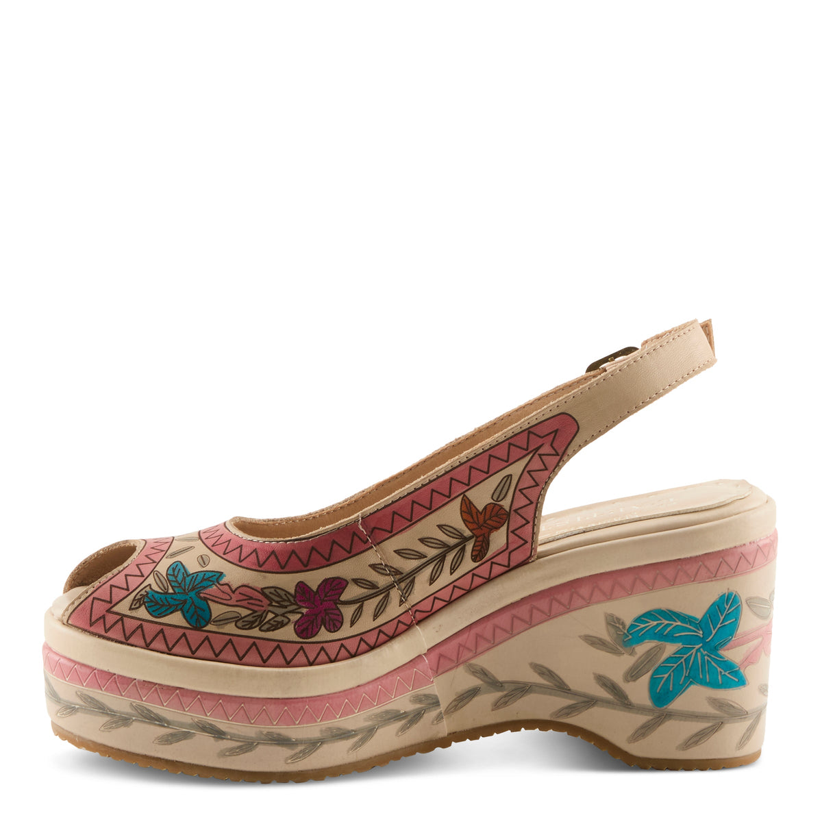 L'Artiste L'ARTISTE ARTDEVIVRE SANDAL sandal in beige multi with handcrafted leather design