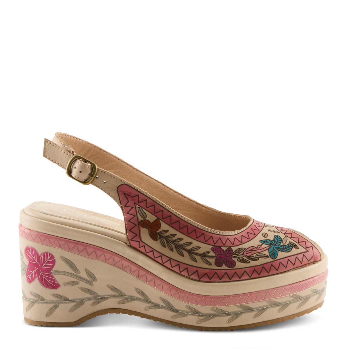 L'Artiste L'ARTISTE ARTDEVIVRE SANDAL sandal in beige multi with handcrafted leather design