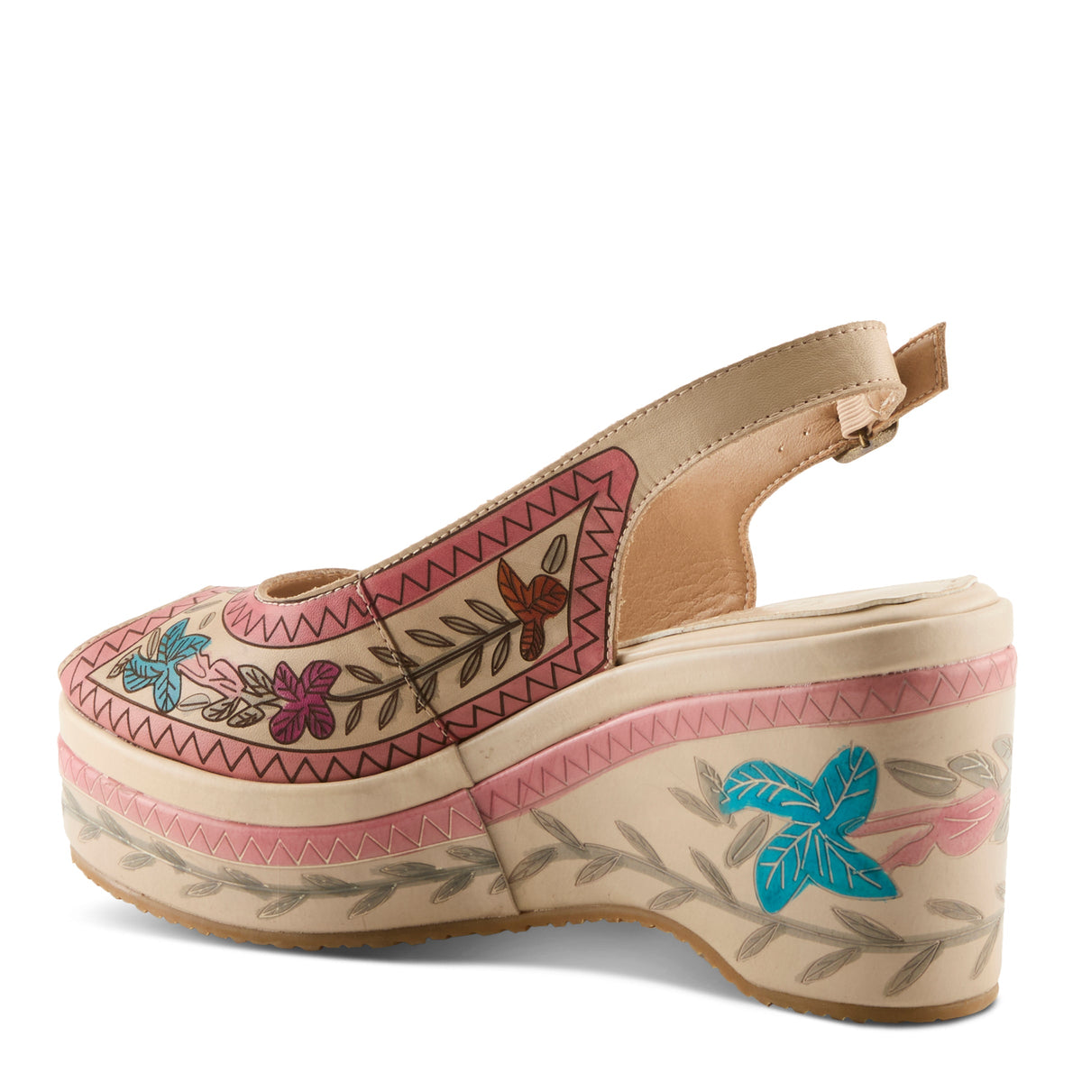 L'Artiste L'ARTISTE ARTDEVIVRE SANDAL sandal in beige multi with handcrafted leather design