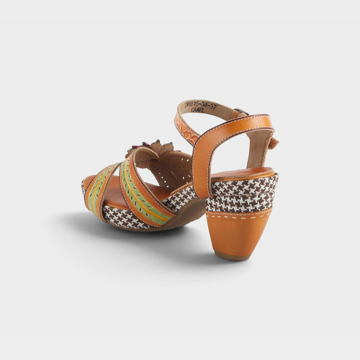L'Artiste Astarr sandals in Camel Multi, alternate angle view
