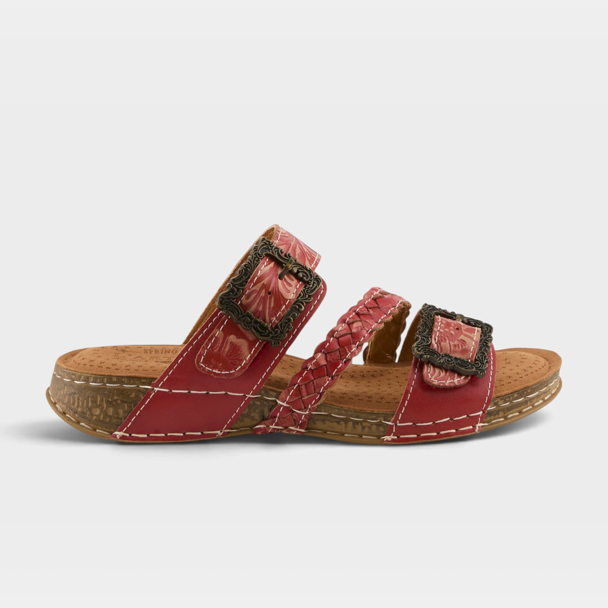 L'Artiste Astra slide sandal in Red, hero view