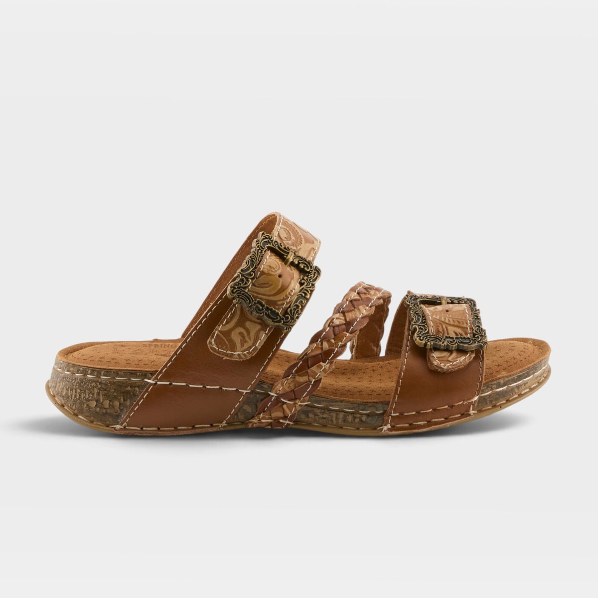 L'Artiste Astra slide sandal in Tan, hero view