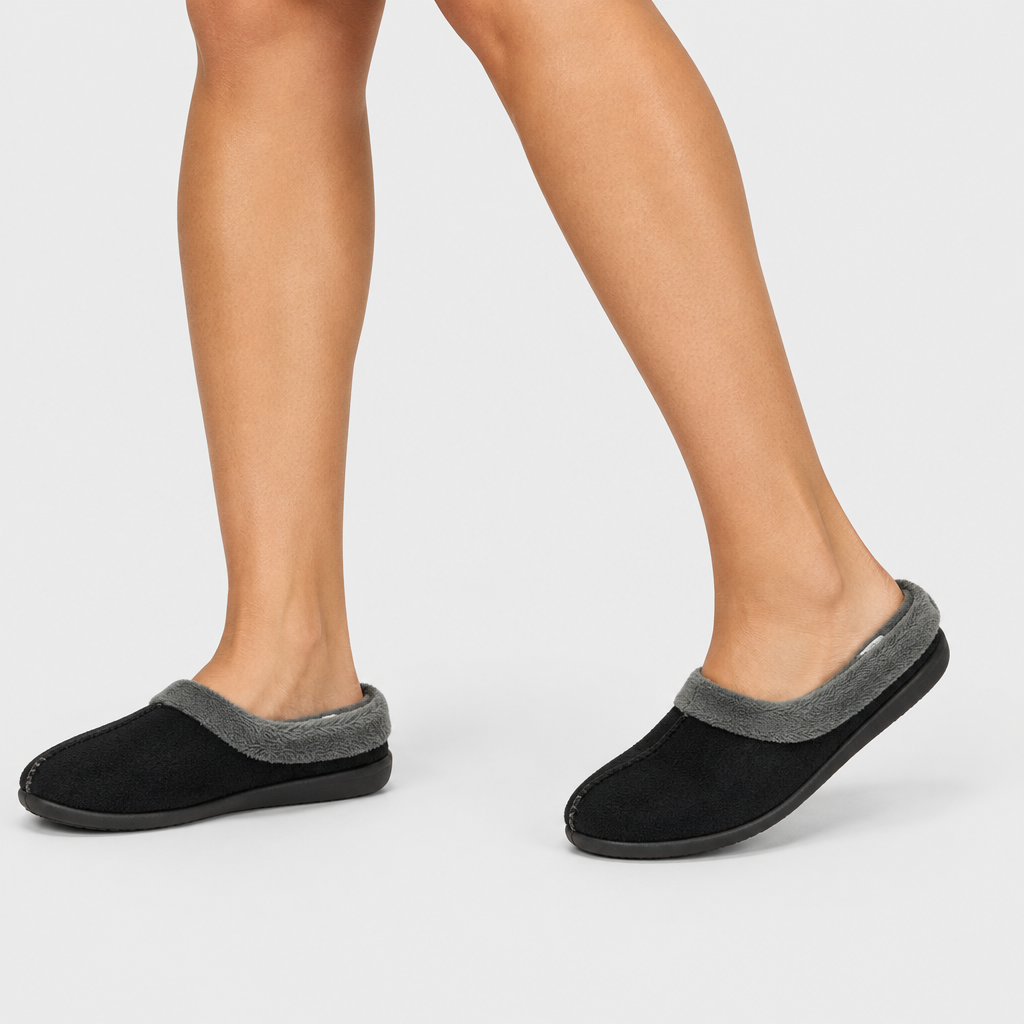 Flexus Aushana Black Multi Slipper - on-foot view
