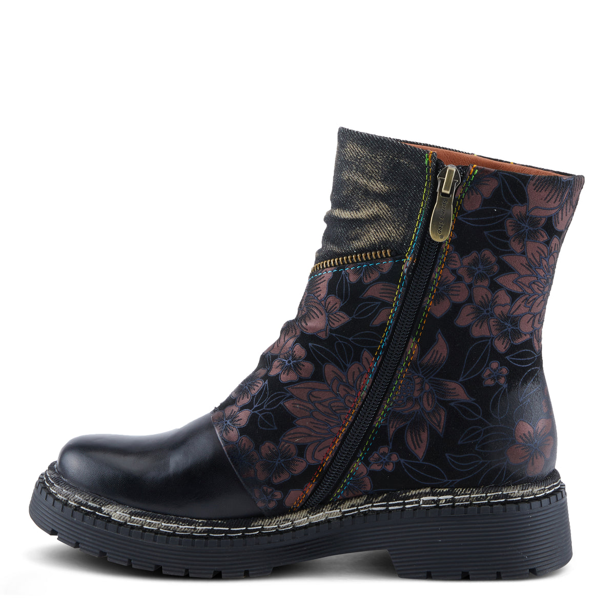 L'Artiste L'ARTISTE AVRILROSE BOOTS boot in black multi with handcrafted leather design