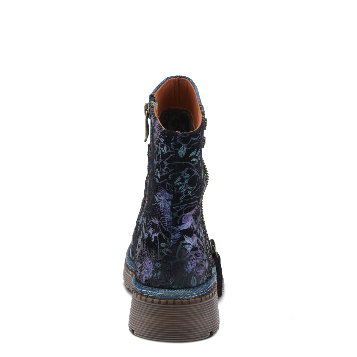 L'Artiste L'ARTISTE AVRILROSE BOOTS boot in navy multi with handcrafted leather design