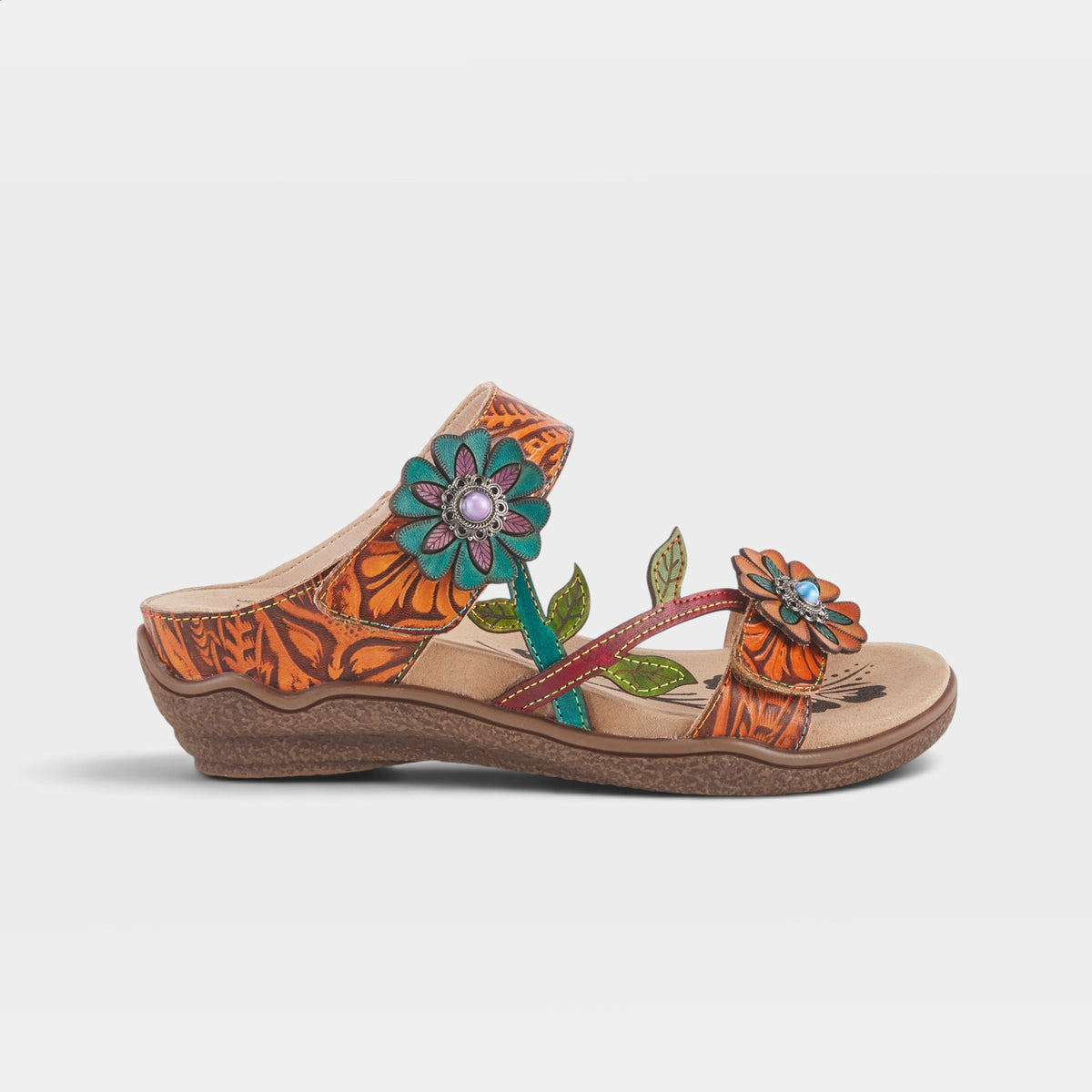 L'Artiste Aymee slide sandals in Mango Multi, hero view