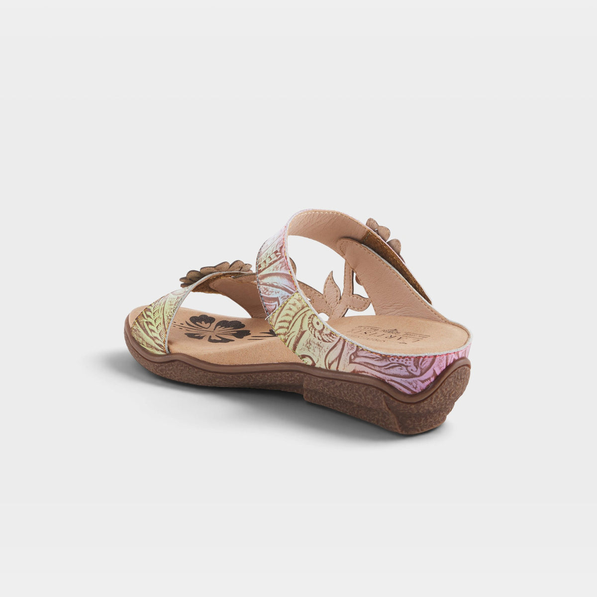 L'Artiste Aymee slide sandals in Sky Multi, alternate angle view