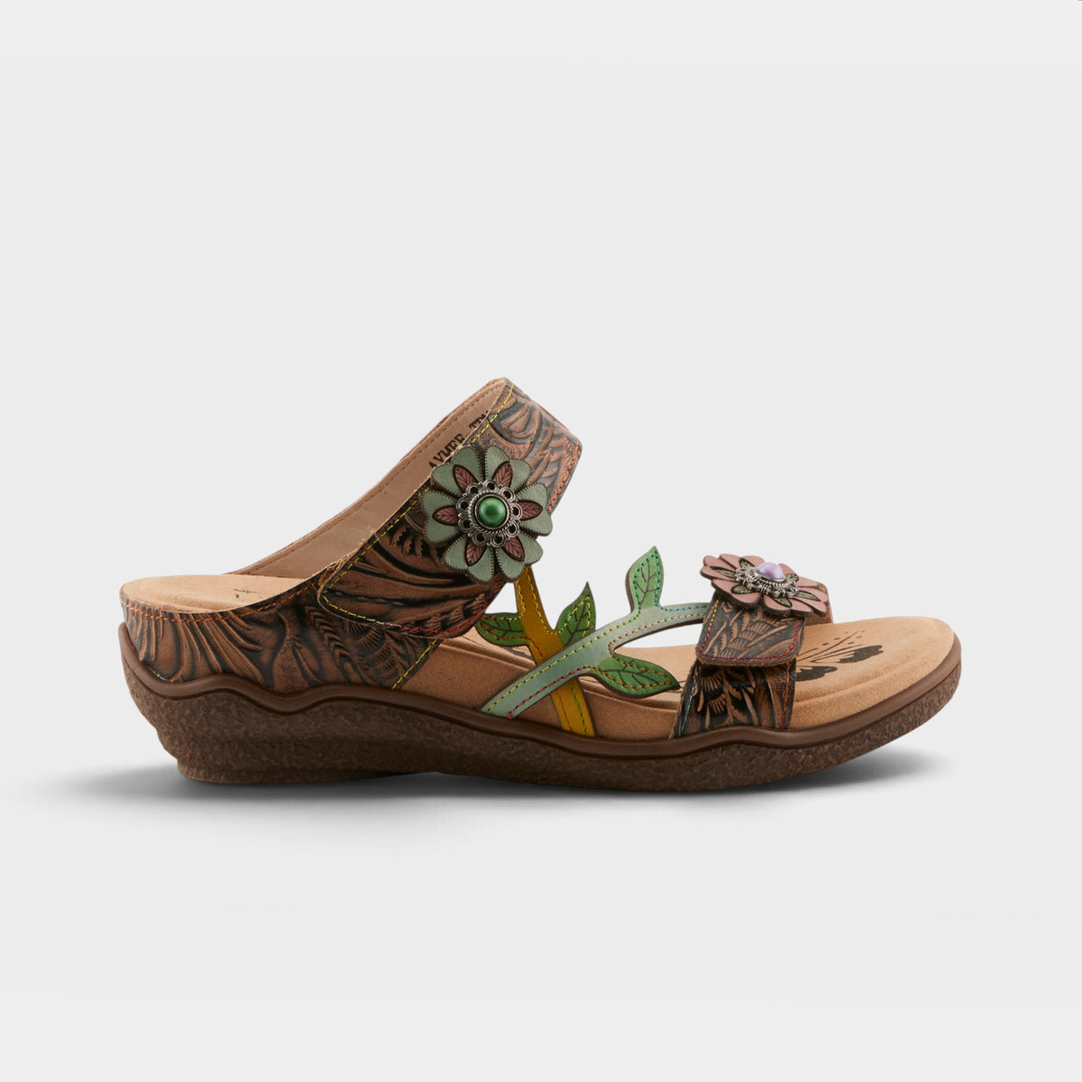 L'Artiste Aymee slide sandals in Taupe Multi, hero view