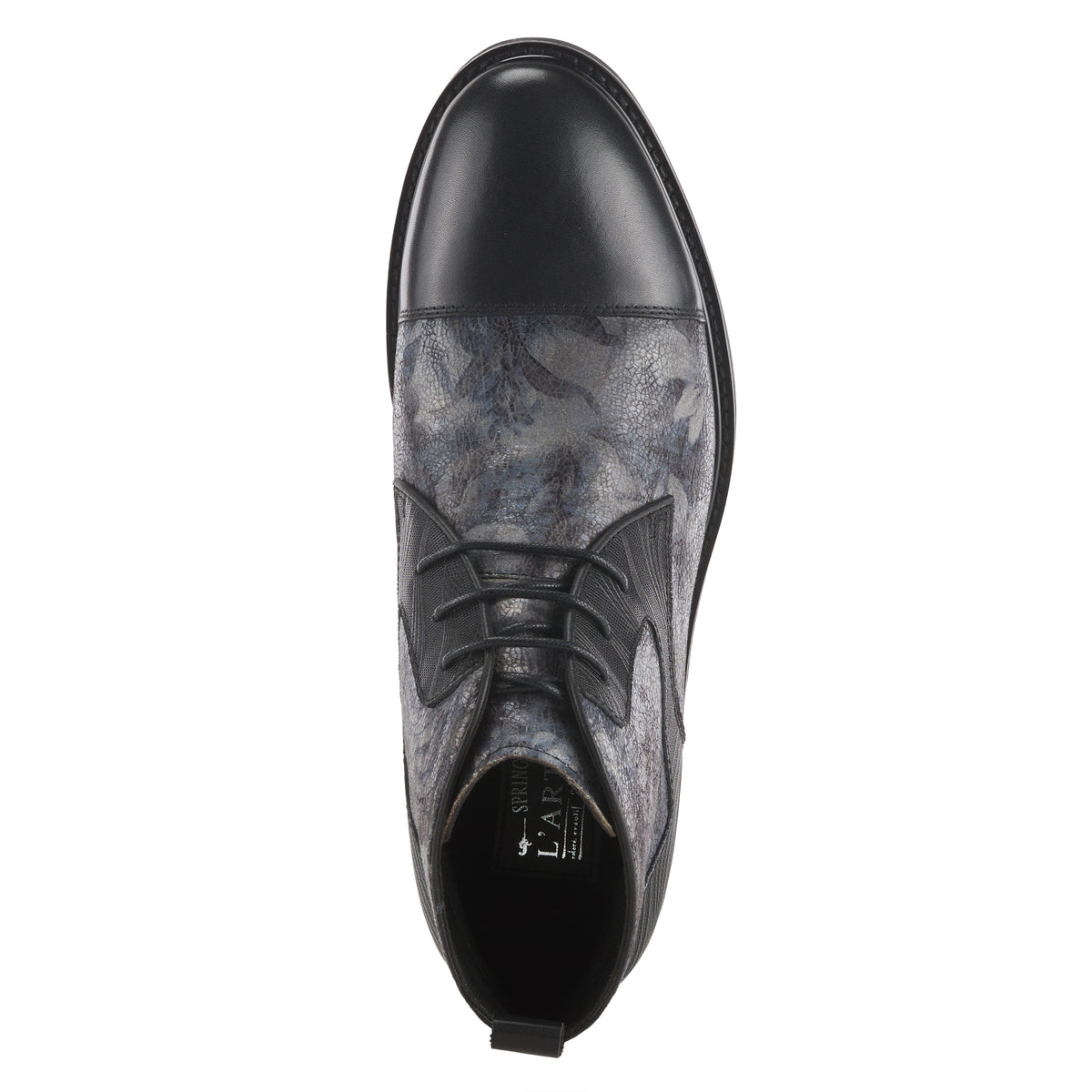L'Artiste L'ARTISTE MEN BALVIN BOOTIE boot in black multi with handcrafted leather design