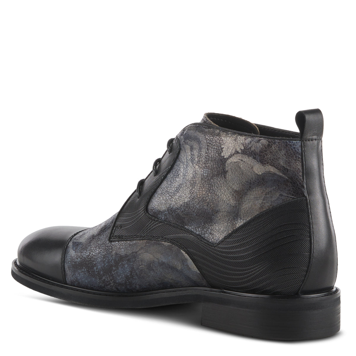 L'Artiste L'ARTISTE MEN BALVIN BOOTIE boot in black multi with handcrafted leather design