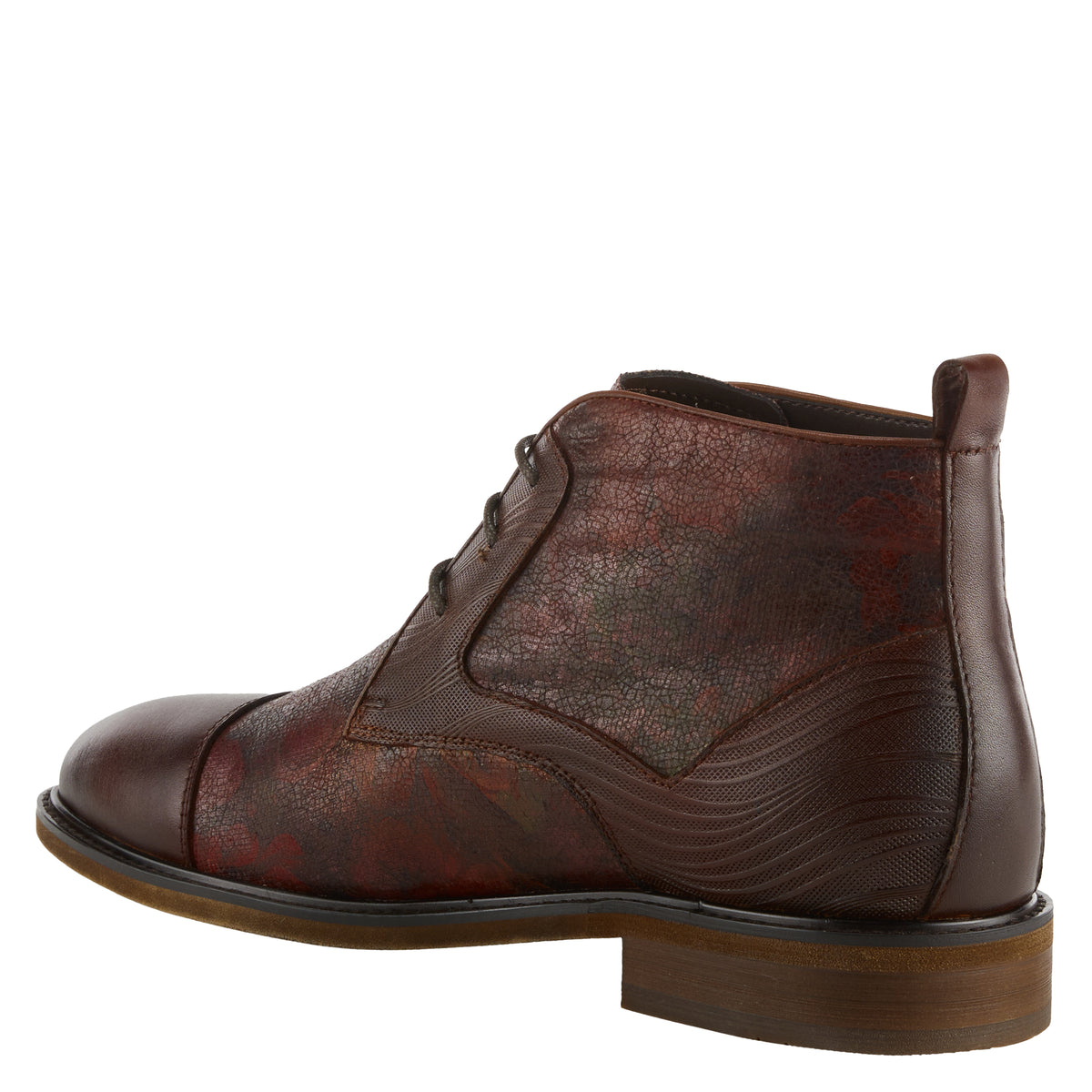 L'Artiste L'ARTISTE MEN BALVIN BOOTIE boot in bordeaux with handcrafted leather design