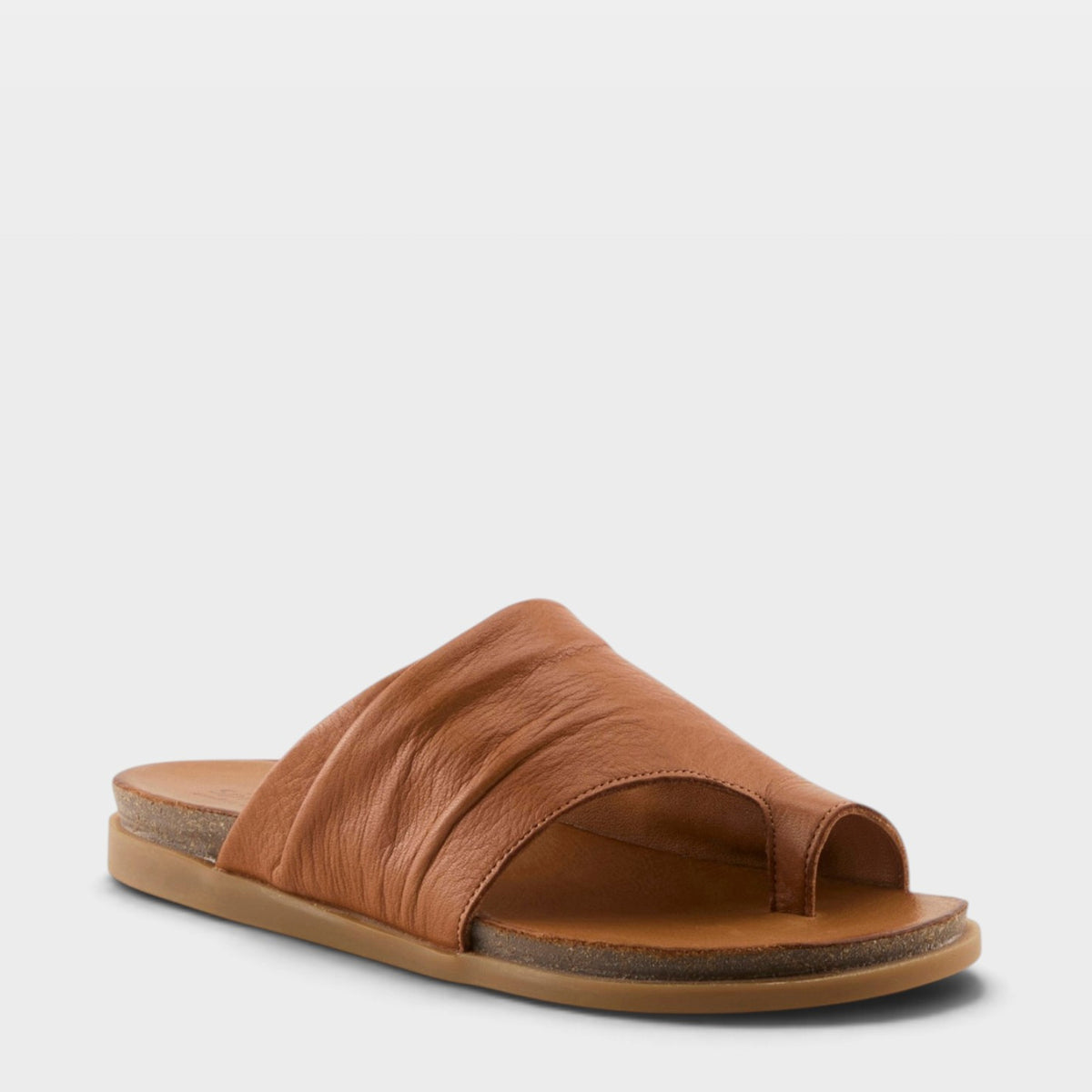Spring Step Bates Sandals in Camel, front view