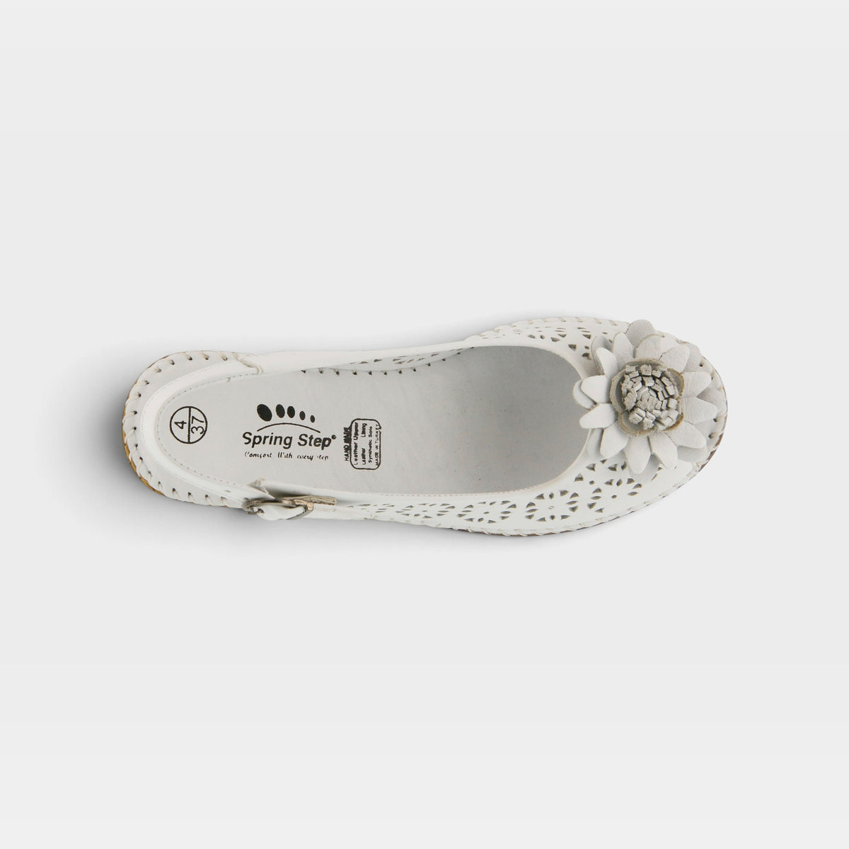 Spring Step Belford White Sandal