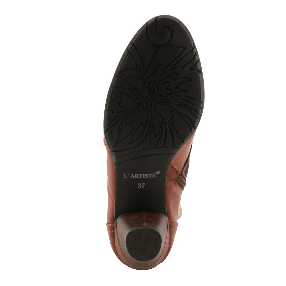 L'Artiste Belgard boots in Brown, outsole view