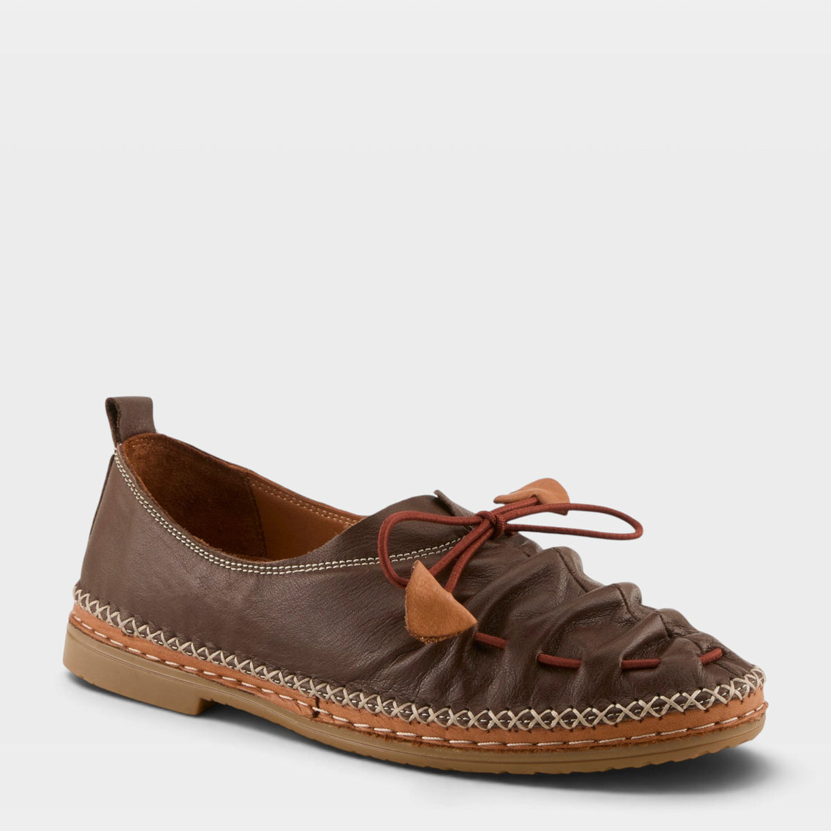 Spring Step Berna Shoes in Brown, front view
