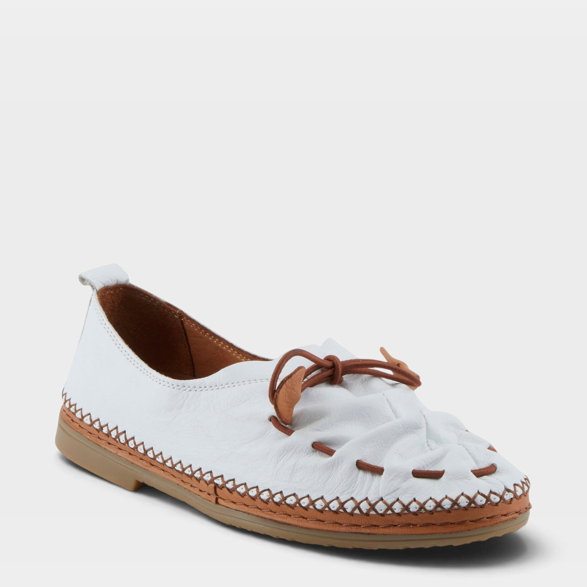 Spring Step Berna Shoes in White, front view