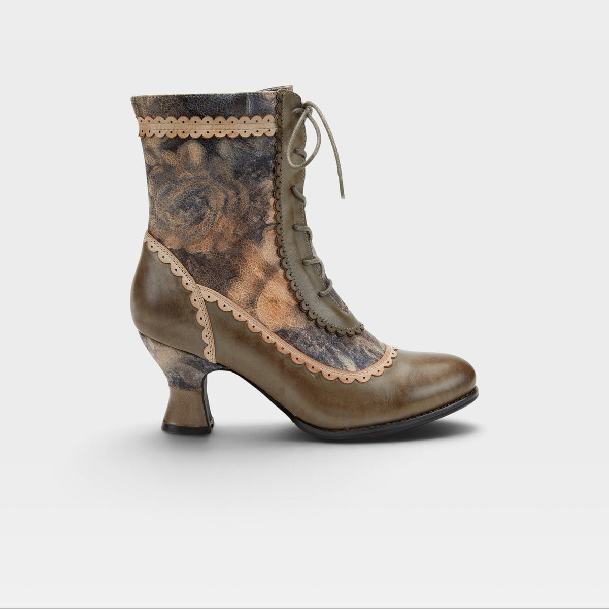 L'Artiste Bewitch-Floral bootie in Olive Multi, hero view