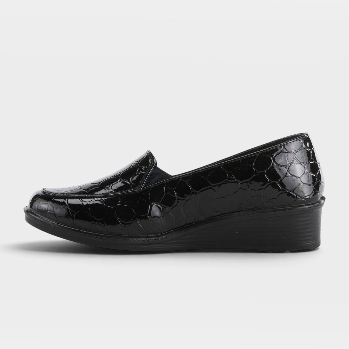 Flexus Biddey Black Croco Shoe