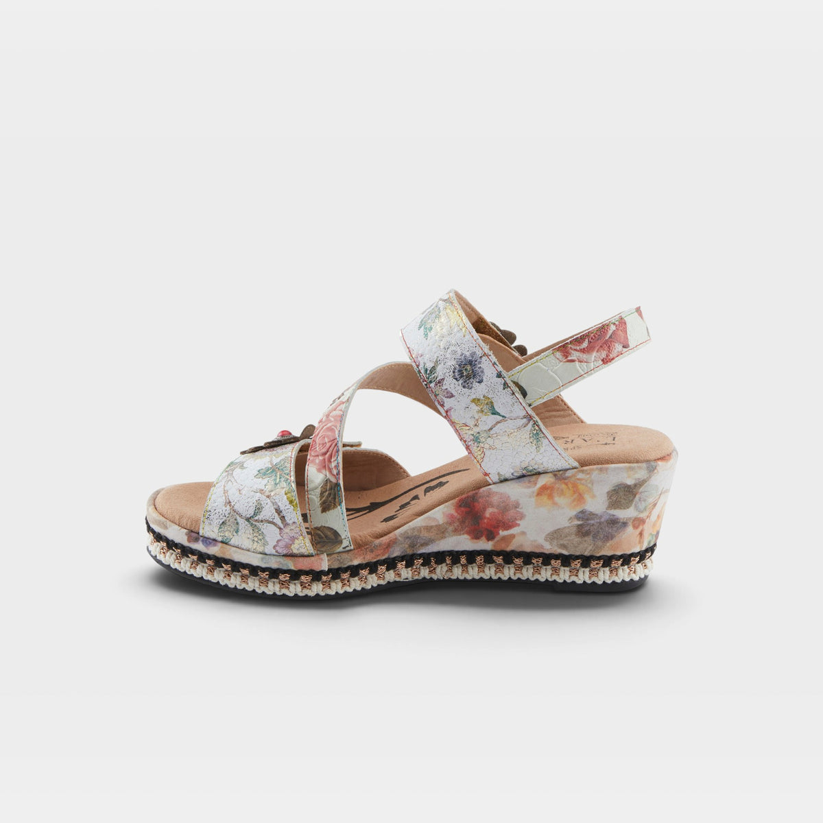 L'Artiste Blissful sandals in Ice Multi, side view