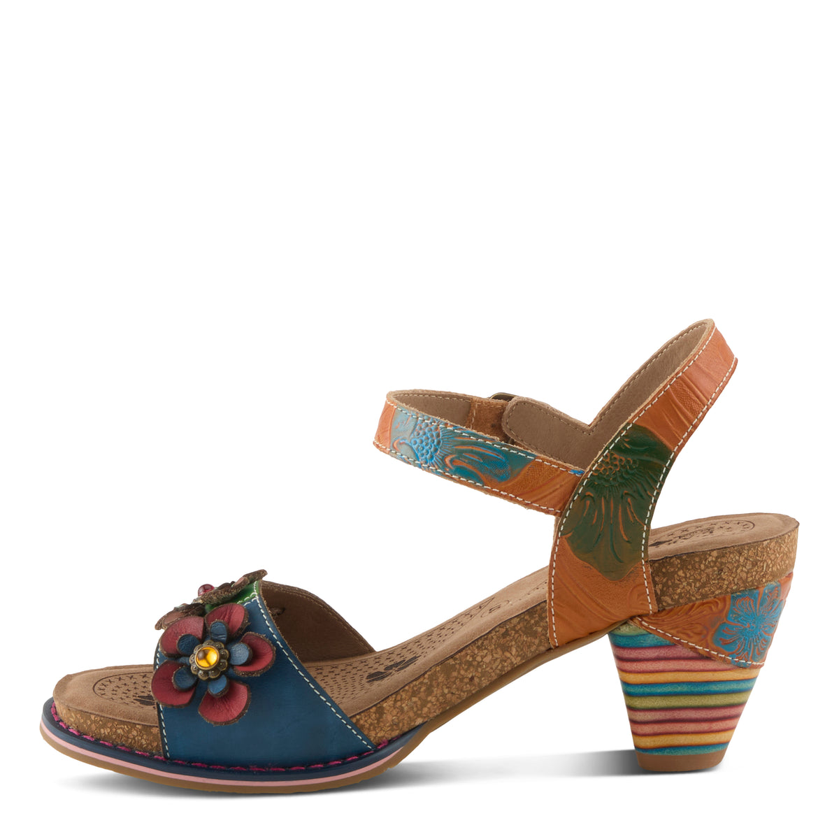 L'Artiste L'ARTISTE BLUESKY SANDALS sandal in camel multi with handcrafted leather design