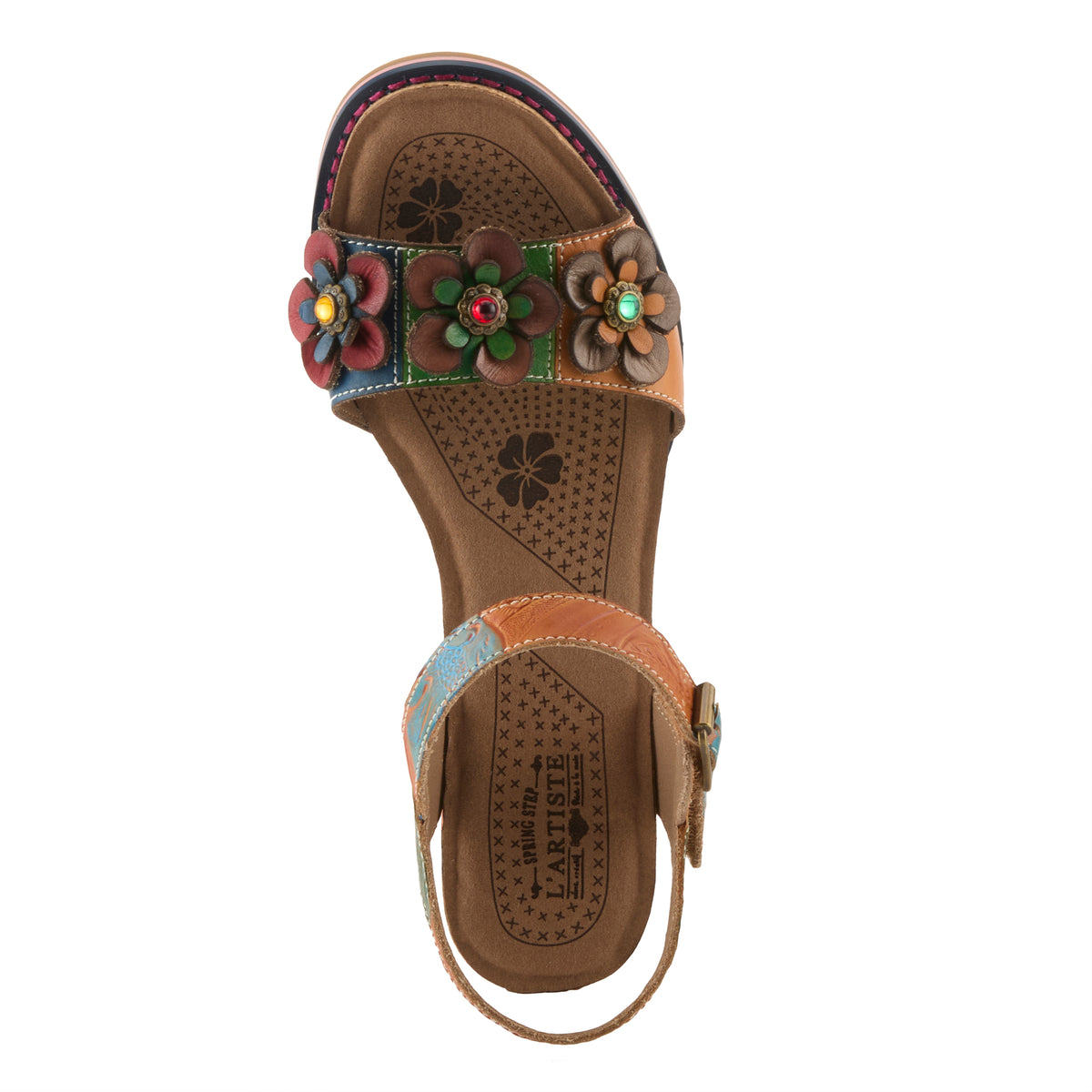 L'Artiste L'ARTISTE BLUESKY SANDALS sandal in camel multi with handcrafted leather design