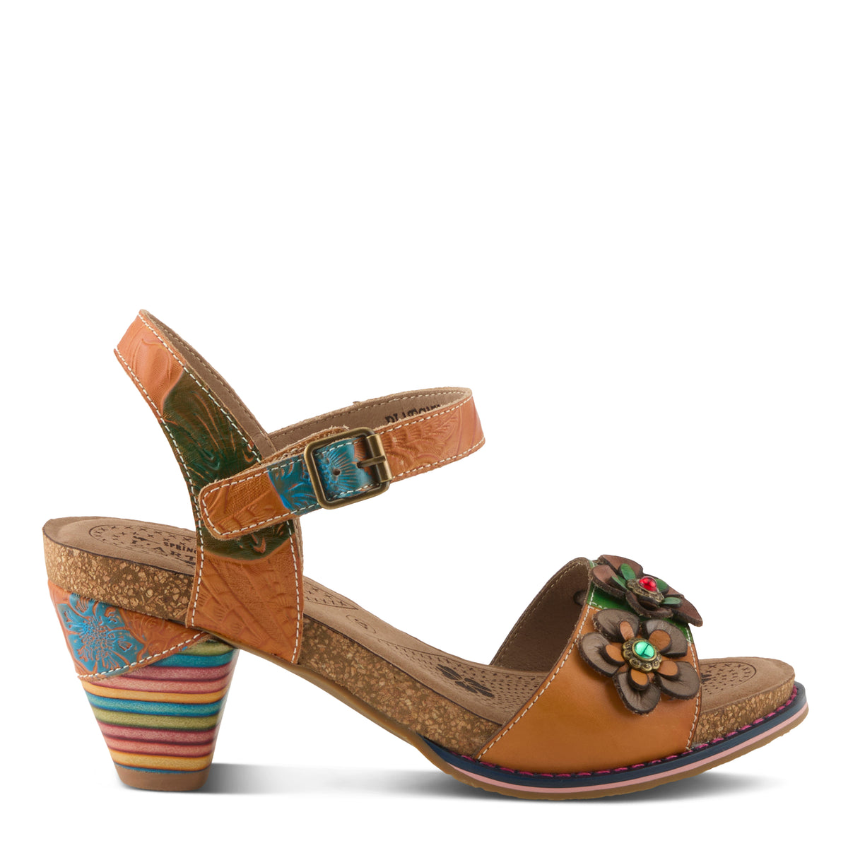 L'Artiste L'ARTISTE BLUESKY SANDALS sandal in camel multi with handcrafted leather design