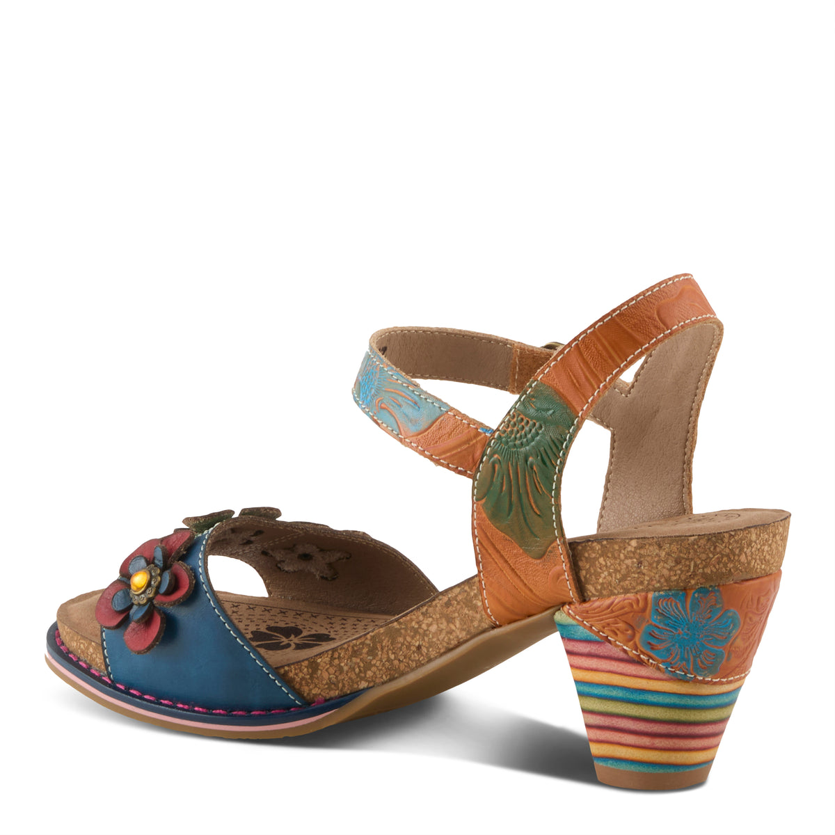 L'Artiste L'ARTISTE BLUESKY SANDALS sandal in camel multi with handcrafted leather design