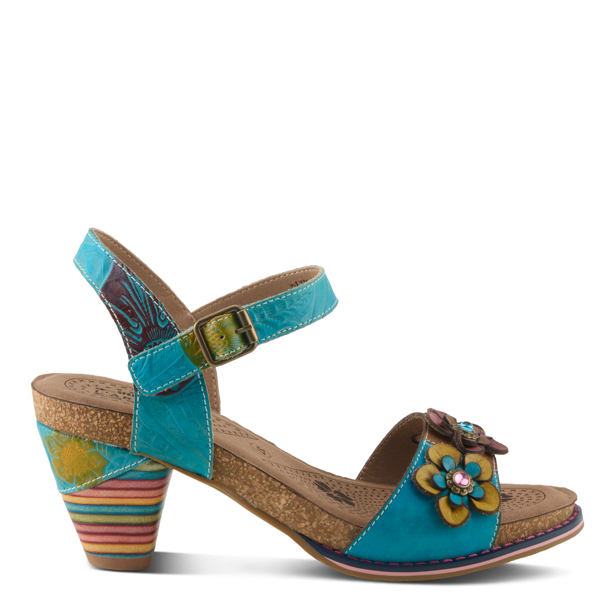 L'Artiste L'ARTISTE BLUESKY SANDALS sandal in turquoise multi with handcrafted leather design
