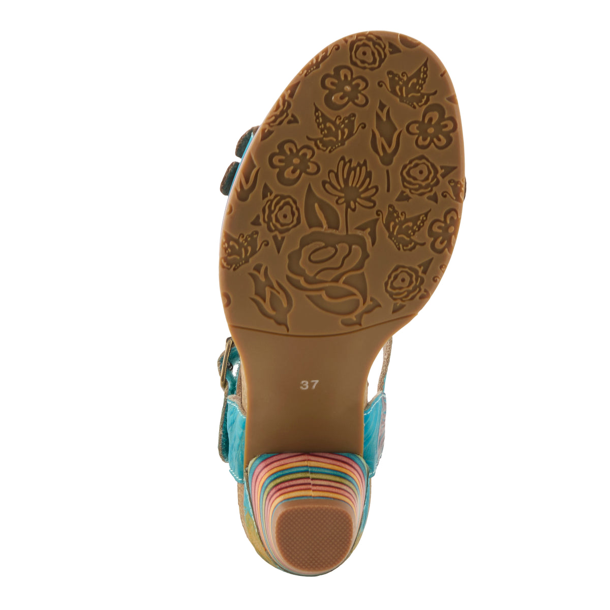L'Artiste L'ARTISTE BLUESKY SANDALS sandal in turquoise multi with handcrafted leather design