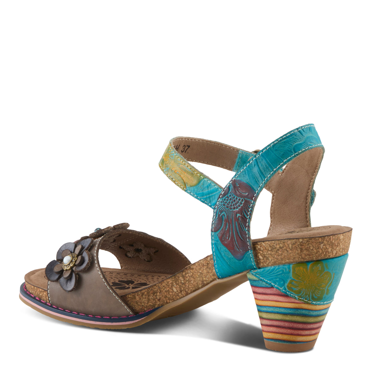 L'Artiste L'ARTISTE BLUESKY SANDALS sandal in turquoise multi with handcrafted leather design