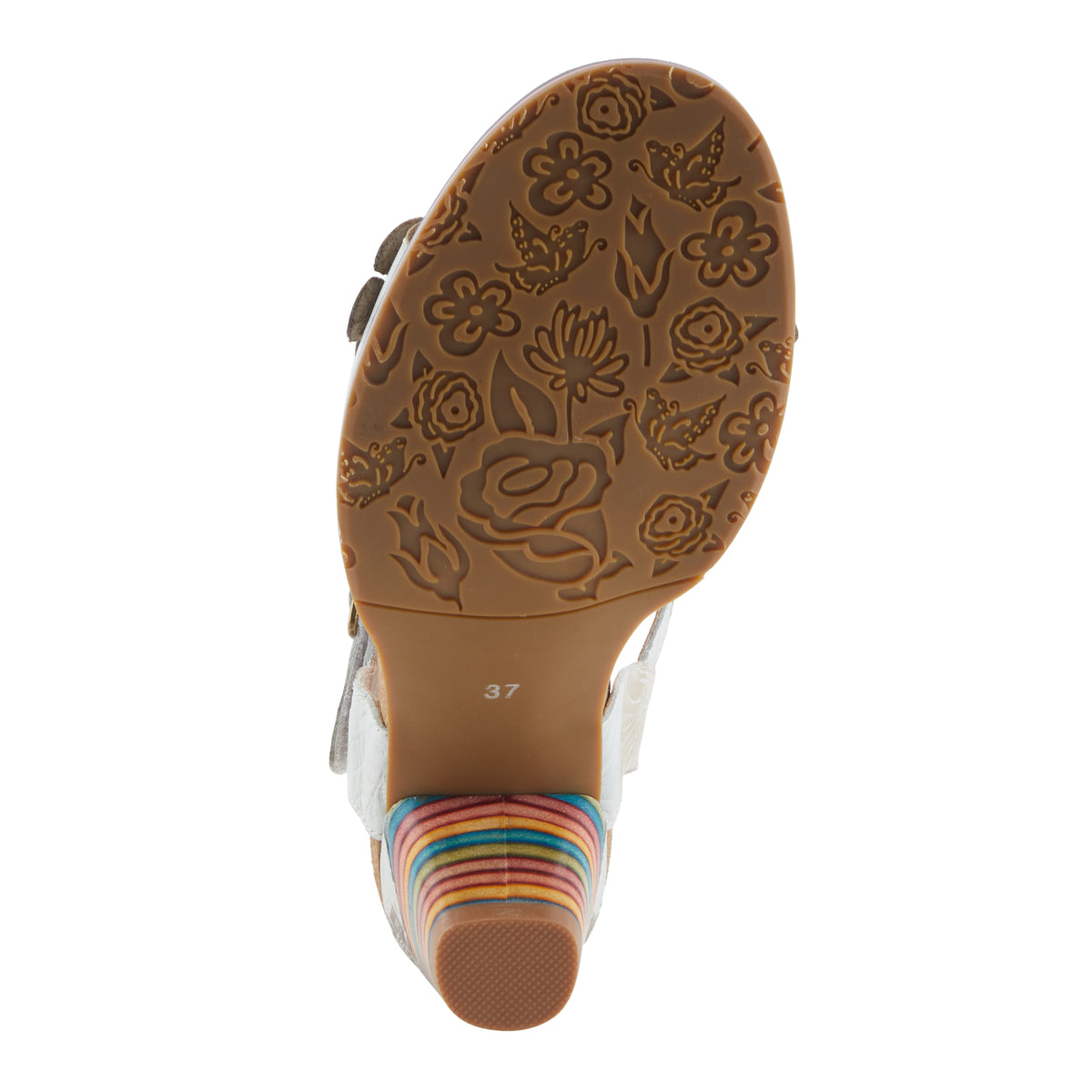 L'Artiste L'ARTISTE BLUESKY SANDALS sandal in white multi with handcrafted leather design