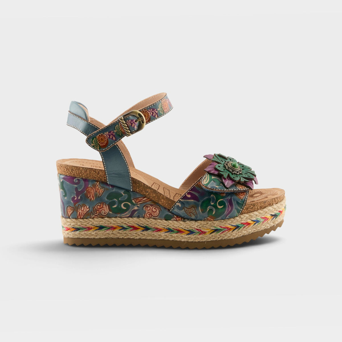 L'Artiste Boca sandals in Blue Multi, hero view