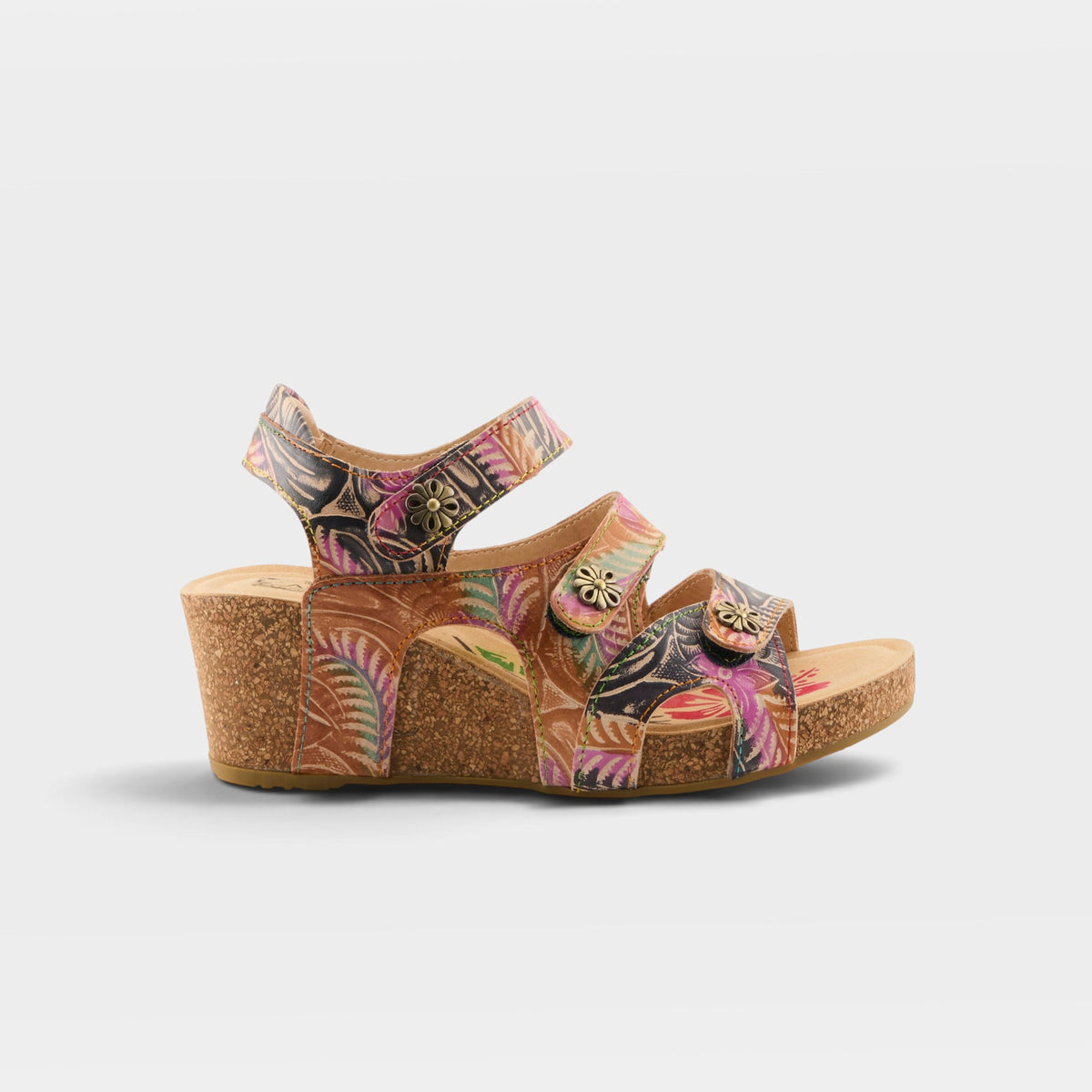 L'Artiste Bonvoyage sandals in Navy Multi, hero view